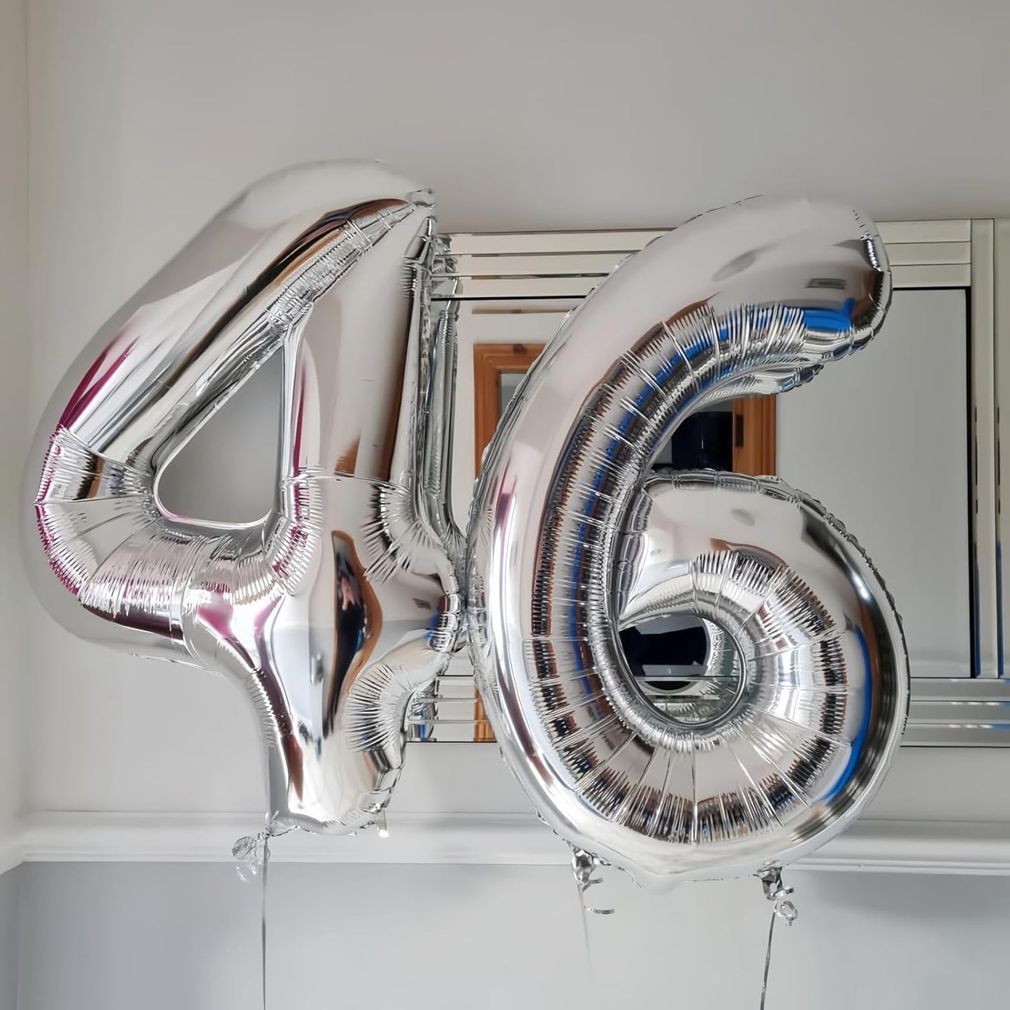Silver 2 Balloon,40 Inch Number 2 Balloon,2 Birthday Balloon Decorations,Helium Silver 2 Balloon Number for Birthday Party Decorations