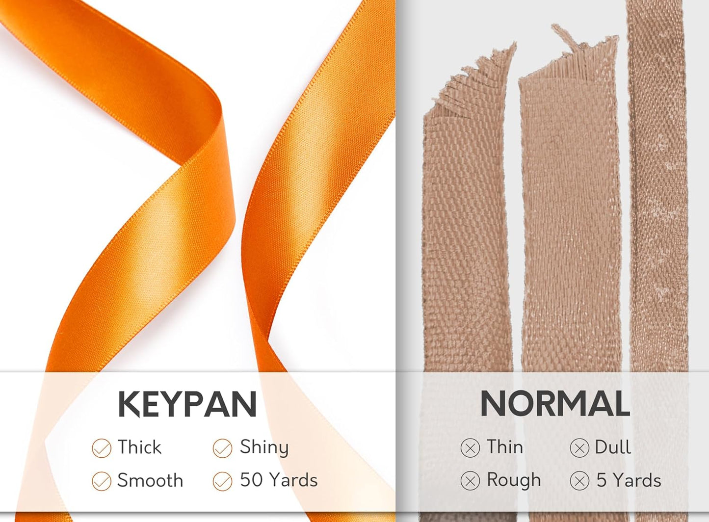 Orange Satin Ribbon 7/8 Inch x 50 Yards Double-Faced for Bows Crafts Gift Wrapping Christmas Flower Bouquet Fall Wedding