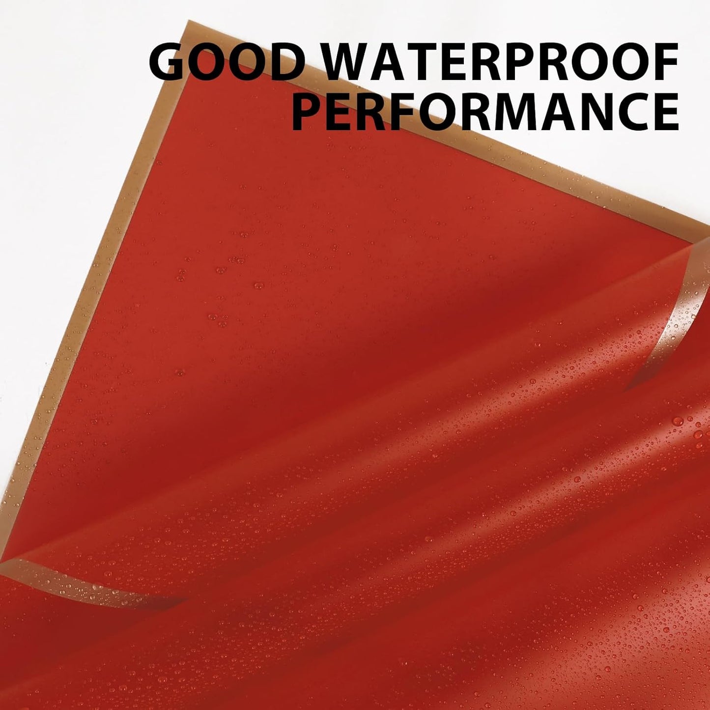 NESCCI 20 Sheet Flower Wrapping Paper - Waterproof Floral Bouquet Wrapping Paper, Florist Supplies Packaging Paper for Wedding Birthday Gift DIY (Big red)