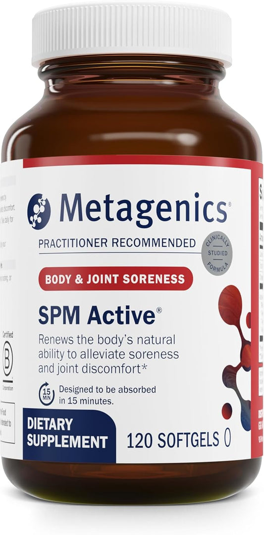 Metagenics SPM Active - Specialized Pro Resolving Mediators for Joint Comfort, Tissue Health & Minor Discomfort Relief* - Non-GMO - Gluten Free - 120 Softgels