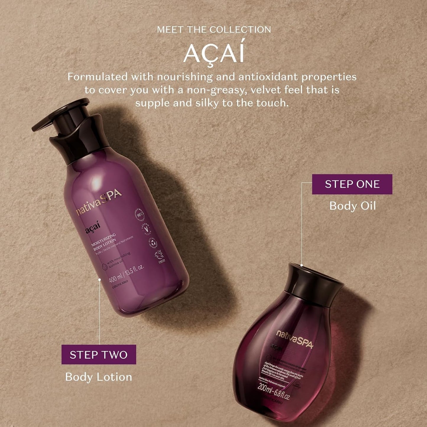 Nativa SPA by O Boticário, Açaí Body Oil, Scented Moisturizer, 6.8 Ounce