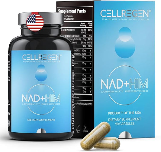 NAD HIM NAD Supplement Nicotinamide Riboside Wellness Formula, Help Restore NAD Levels, Support Testosterone Levels, NAD Supplement for Men, Non-GMO Gluten-Free, 90 Capsules