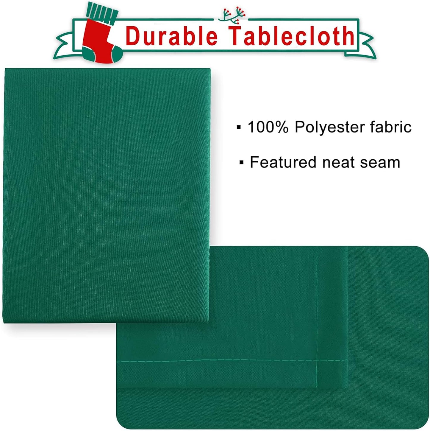 Hiasan Emerald Green Tablecloth for Rectangle Tables - Waterproof Washable Oblong Table Cloth for Dining Kitchen and Outdoor Use, 70 x 120 Inch