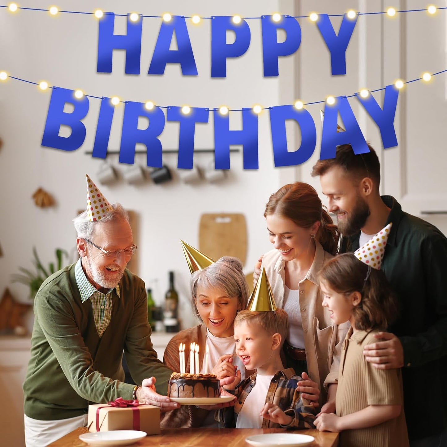 TaoBary 112 Pcs DIY Letter Custom Banner Glitter Customizable Banner Kit Including 107 Letters and Numbers 3 Rope for Valentine Birthday Party(Bright Blue)