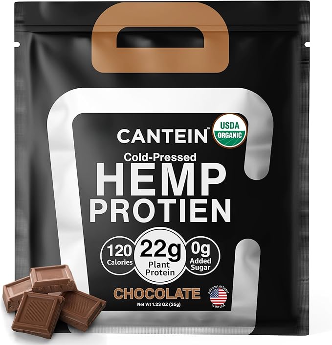 Organic Hemp Protein, Vegan Protein Powder, Plant Based Protein Powder, Non Dairy Protein, Lactose Free Natural Protein, Gluten Free- 1 Servings, Chocolate Sample