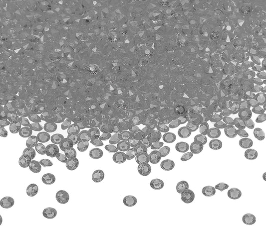 PATIKIL 4000 Pcs Wedding Table Scatter Confetti Crystals 6 mm Acrylic Diamonds Vase Fillers Gems for Table Centerpiece Decorations Party Vase Beads, Light Gray