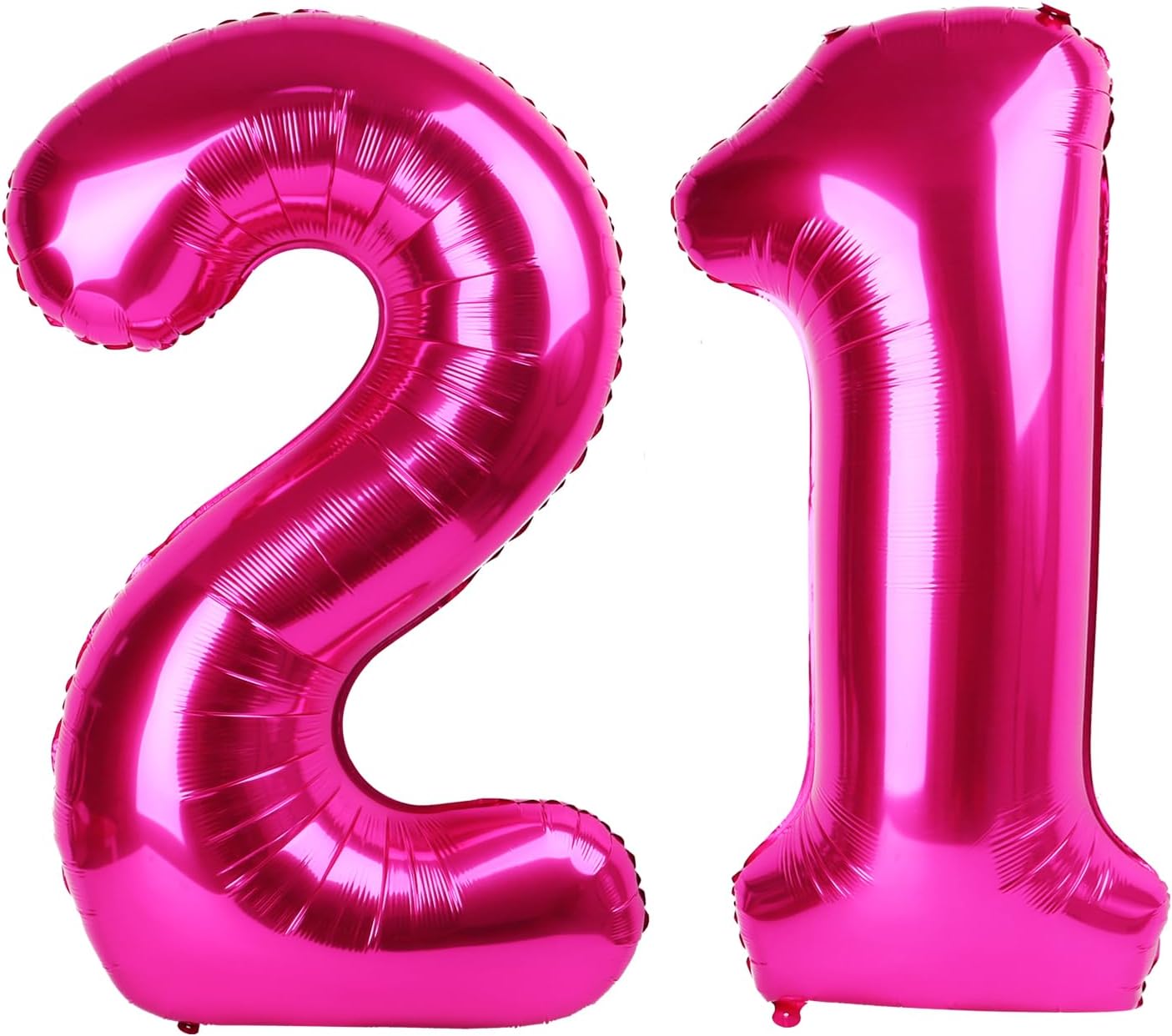 Hot Pink Number 21 Balloon 40 inch, Number 21 Birthday Balloon for Boy Girl, Hot Pink Foil 21 for 21 Birthday Party, Anniversary Celebration Number Decorations