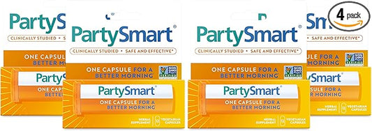 Himalaya PartySmart, One Capsule for a Better Morning, Plant-Based, Liver Support, Better Morning After Drinking, Clinically Studied, Non-GMO, 12 Capsules, 4 Pack