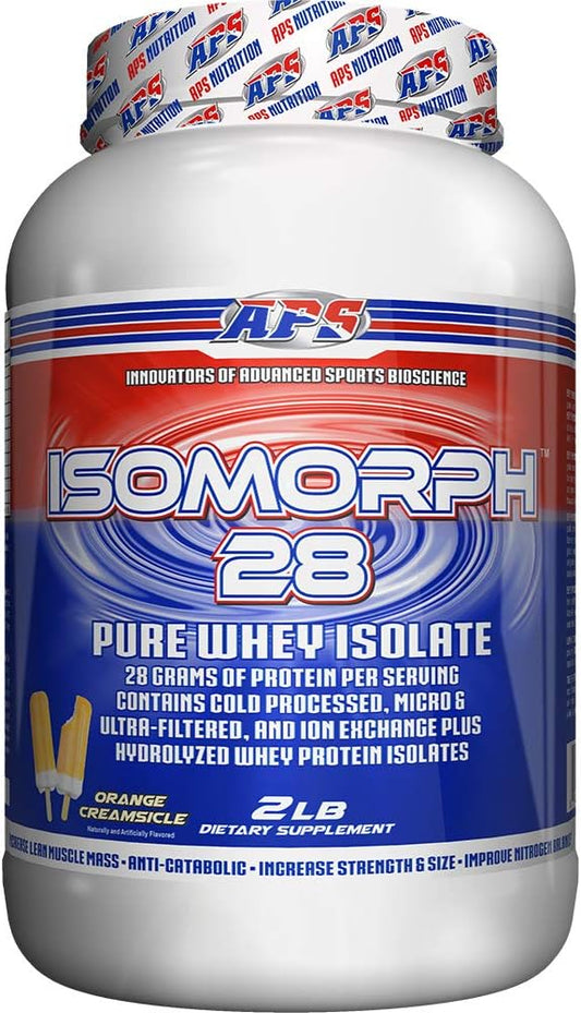 APS Nutrition IsoMorph 28 Protein Powder | Pure Whey Isolate | Cold Pressed, Ultra- Filtered, & Ion Exchange Isolates | 28g Protein | 2 Pound (Orange Creamsicle)