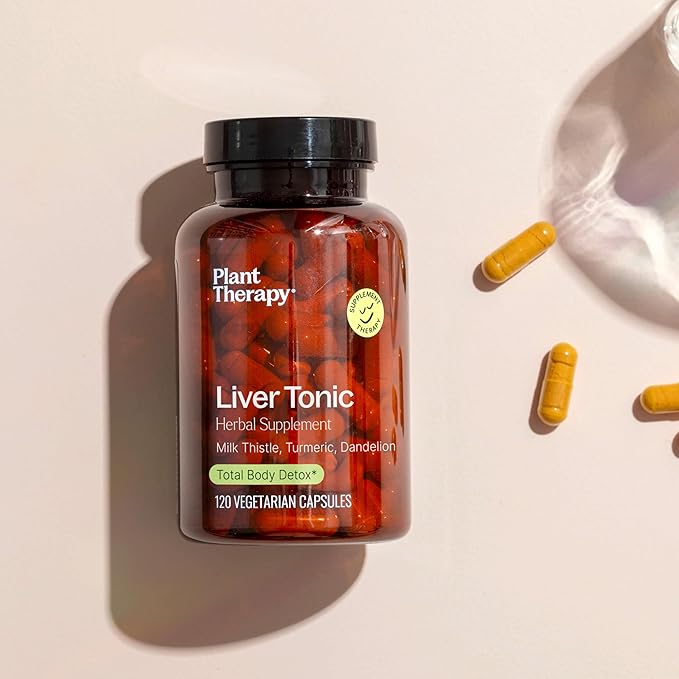 Plant Therapy Liver Tonic Herbal Supplement Capsules, Supports Liver Function, Detoxifying for Optimal Health, Naturally Boosts Energy Levels, 120 Vegetarian Capsules (4 month supply), Made in the USA
