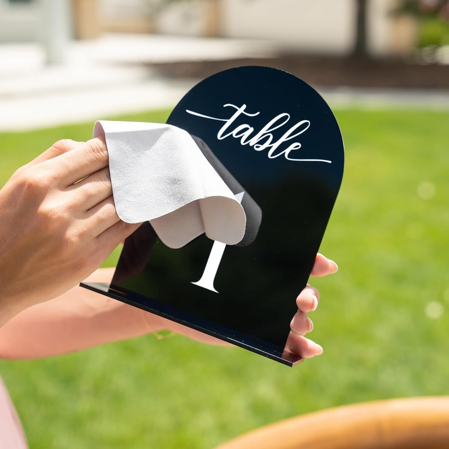 Black Arch Acrylic Table Numbers for Wedding Reception - 5" x 7" White Font Centerpiece Set with Holder Stands & Head Table Sign - Anniversary, Event, Party, Wedding set 1-10