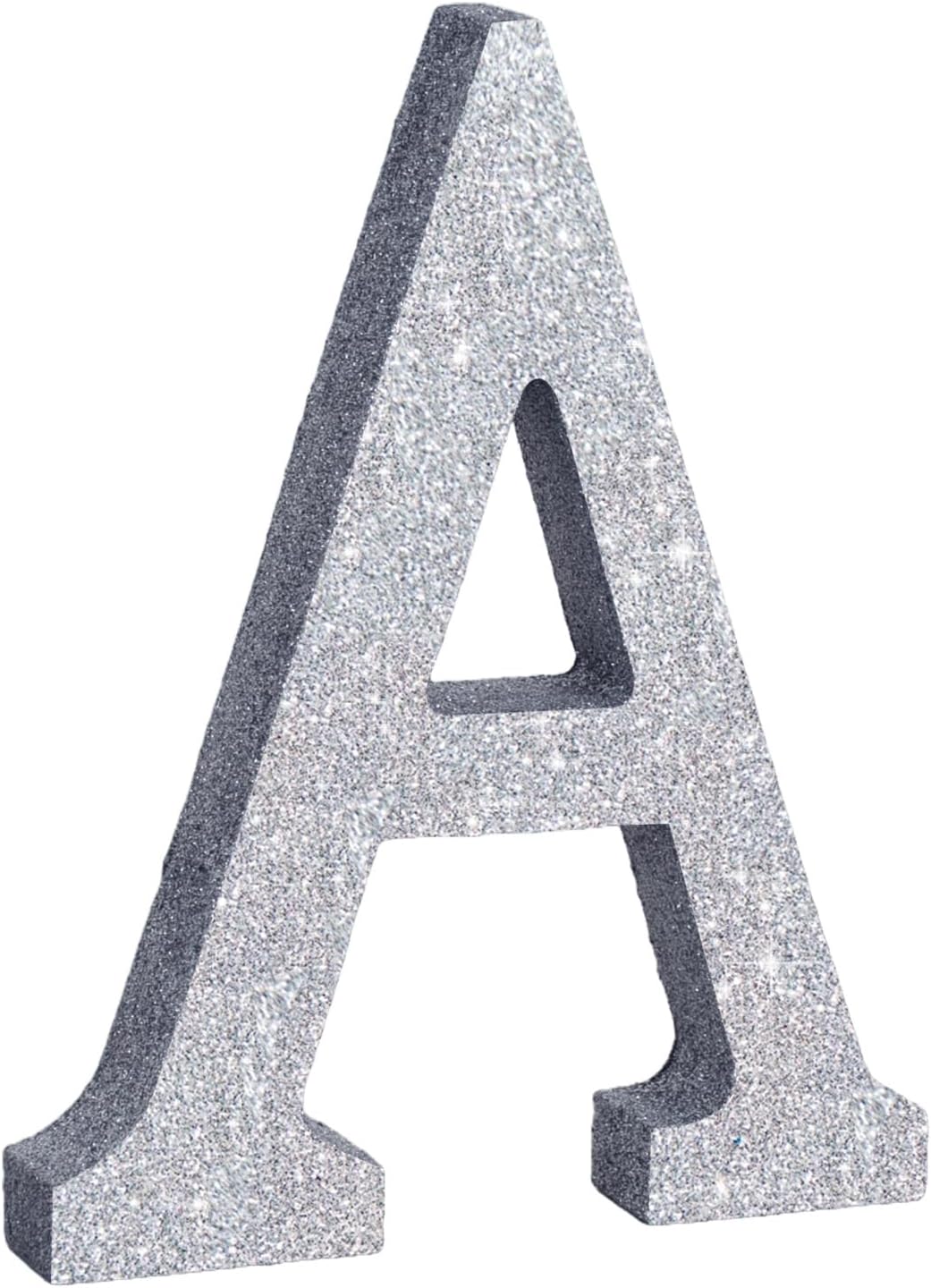 TONIFUL 8 Inch Silver Glitter Letter A Table Centerpiece A-Z Silver Birthday Party Decorations,Silver Alphabet A for Birthday,Chrismas,Graduation,Bridal Shower,Wedding,Anniversary Party Supplies