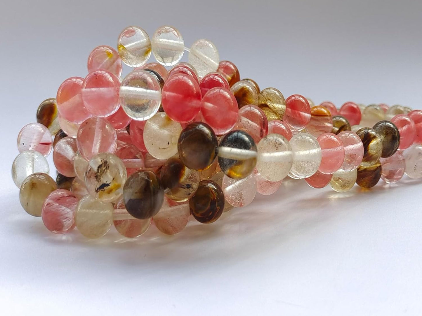 Stone Beads 8mm 100pcs Colorful Watermelon Quartz Beads Round Loose Gemstones Beads for Bracelet Necklace Jewelry Making (8mm, 60822 Colorful Watermelon Quartz)