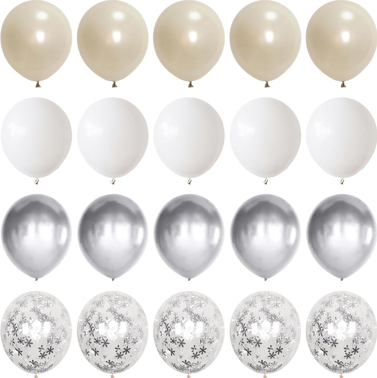 Winter Wonderland Balloons, Pearl White Snowflakes for Ice Wonderland Christmas Baby Shower Princess Theme Birthday Party Decorations Supplies