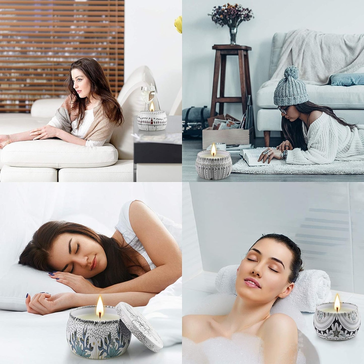 6 Pack Scented Candles Gift Set, Aromatherapy Candles for Home Scented, 200H Long Lasting Soy Wax Candle Gifts for Women, Ideal for Birthday, Mother's Day, Valentine, Christmas