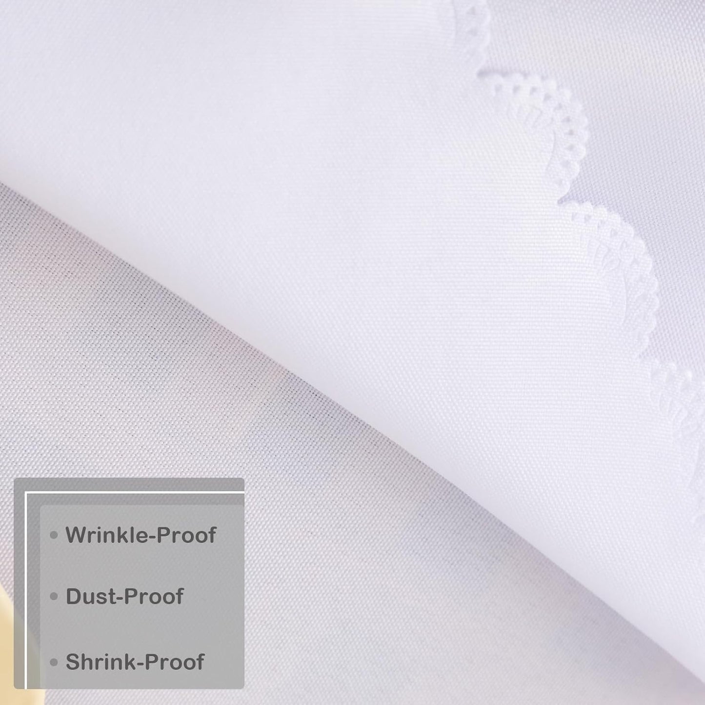 Small Square White Tablecloth 24 x 24 Inch Polyester Fabric Washable Table Cover Decorative Wrinkle Resistant Solid Color Table Cloth for Nightstand Party Wedding Camping