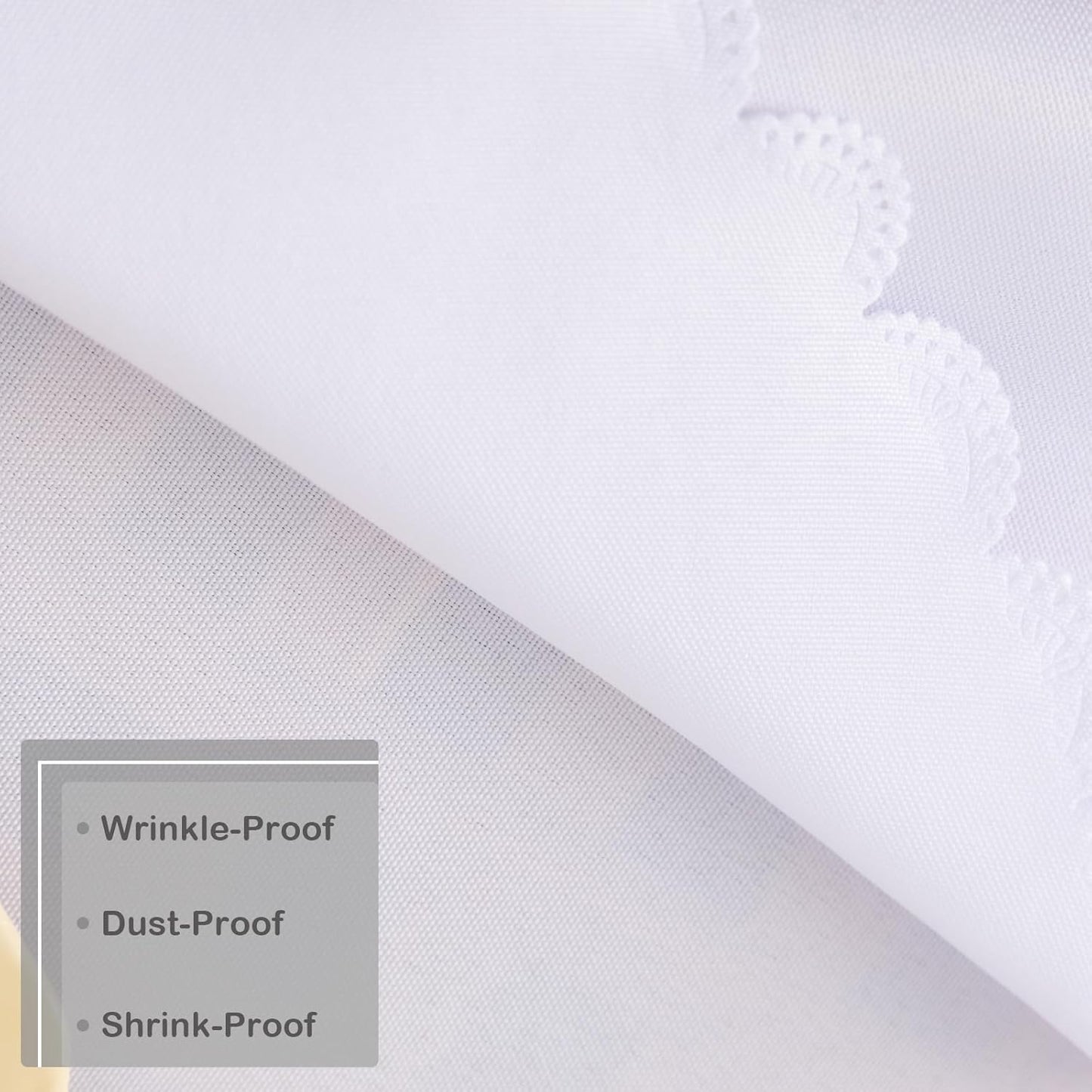 Small Round White Tablecloth 36 Inch Polyester Fabric Washable Table Cover Decorative Wrinkle Resistant Solid Color Table Cloth for Kitchen Dining Party Wedding Camping