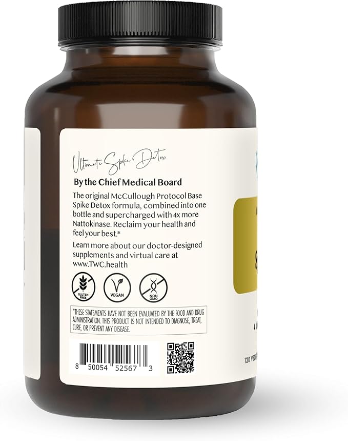 The Wellness Company Ultimate Spike Detox – Dr. McCullough Designed - 3-in-1 Nattokinase, Turmeric, & Bromelain Extra Strength