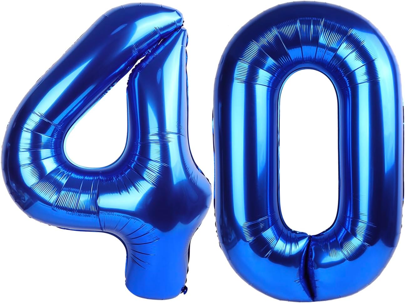 Blue Jumbo Number 40 Balloon 40 Inch, Women Men 40 Birthday Supplies, Foil Helium 40 Birthday Giant Balloon, Mylar Blue Number Balloons Anniversary Decorations