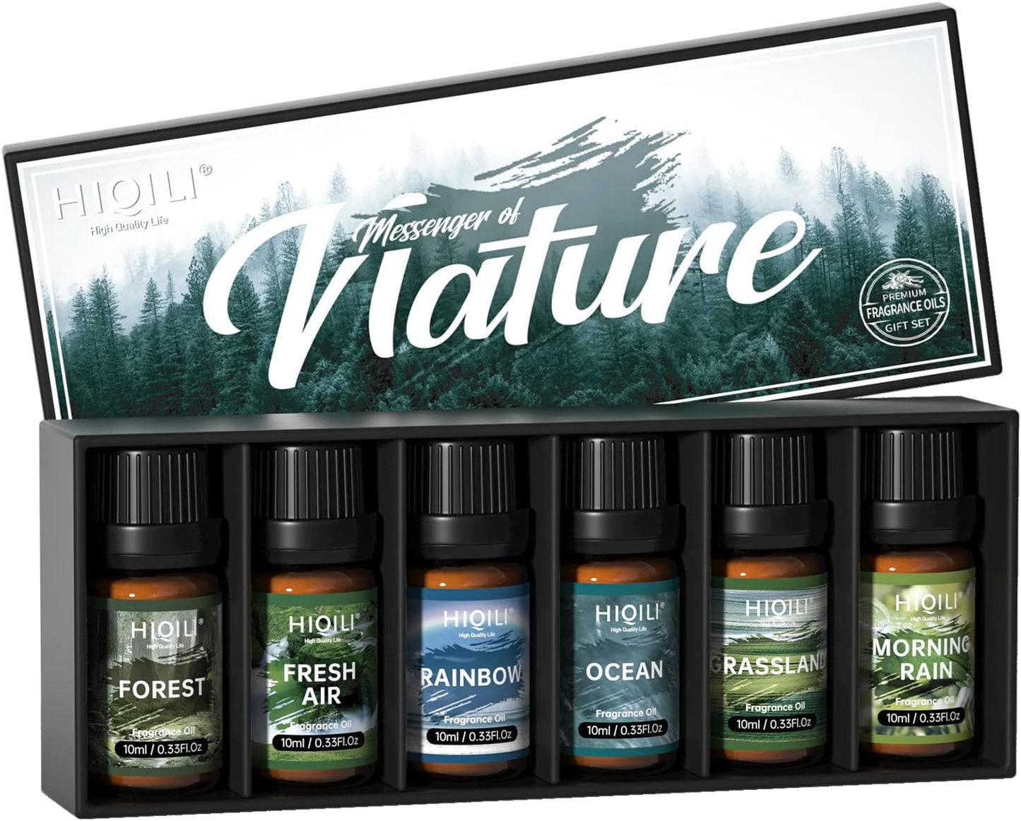 HIQILI Nature Fragrance Oil 6x10ml, Scented Oil for Candle Scents Soap Making & Diffuser, Essential Oils Set for Soy Candles Slime Home Car Aromatherapy, for Men Women Halloween Thanksgiving