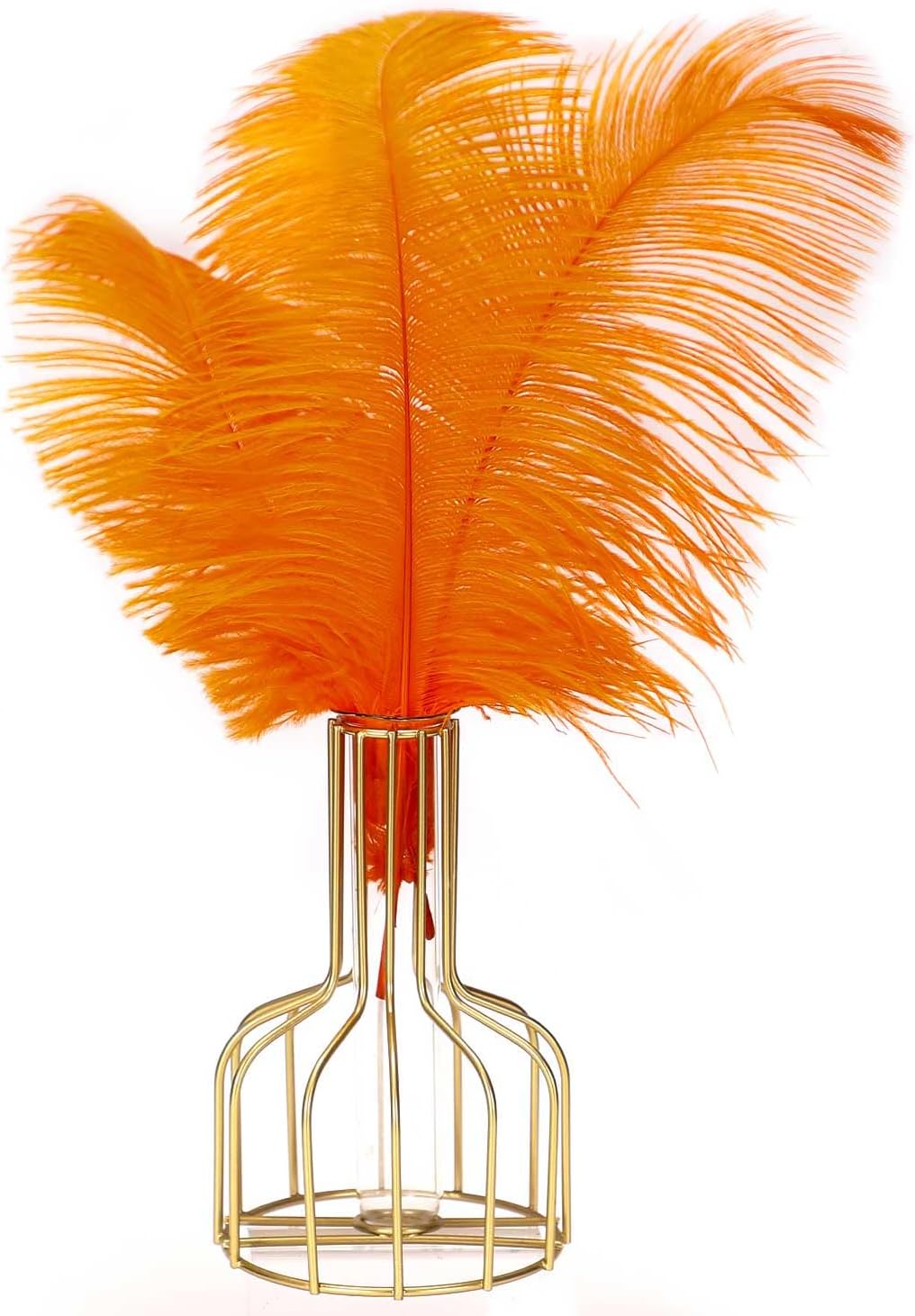 YAKRUNA 30PCS Orange Ostrich Feathers Bulk 12-14 Inches for Centerpieces for Wedding Birthday Gatsby Party, Decorative Plumes for Vase & Table & Christmas Tree Decor (30-35cm, Orange)