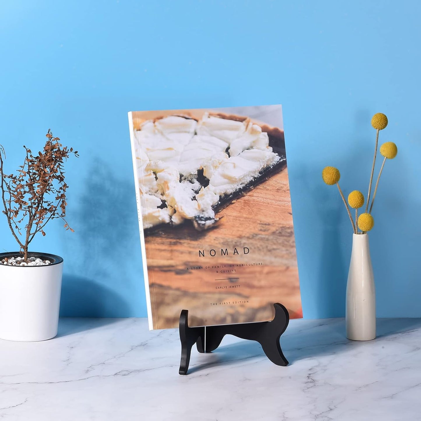 uxcell 4" Easel Plate Holder, Wooden Folding Display Stand Brown for Decorative Picture Frame