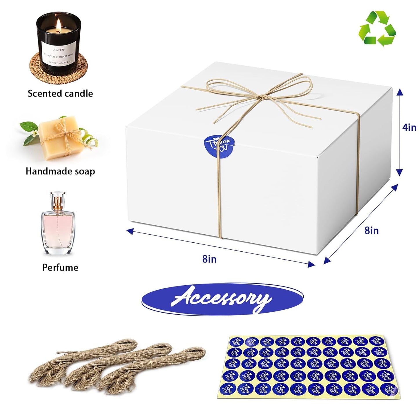 MESHA White Gift Boxes with Lids 8x8x4'' 100PC, Gift Boxes Bulk for Small Business, Bridesmaid Proposal Boxes with Lids for Engagement Wedding Favors