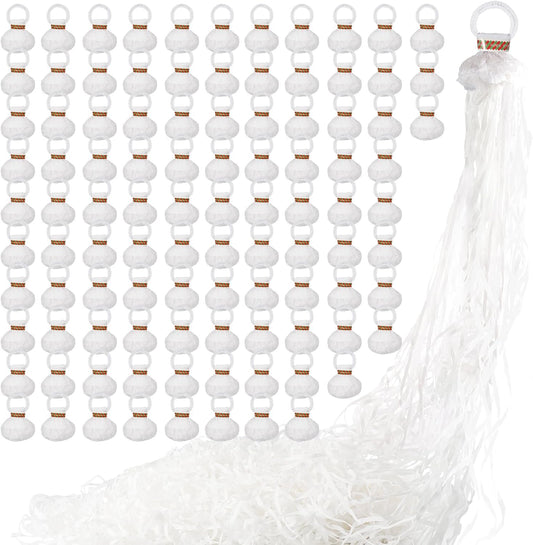 No Mess Streamers 100pack, White Confetti Poppers,Hand Throw Party Poppers No Mess for Birthday, Graduation, Wedding Send Off, Engagement Party Favors（White 100Pack）