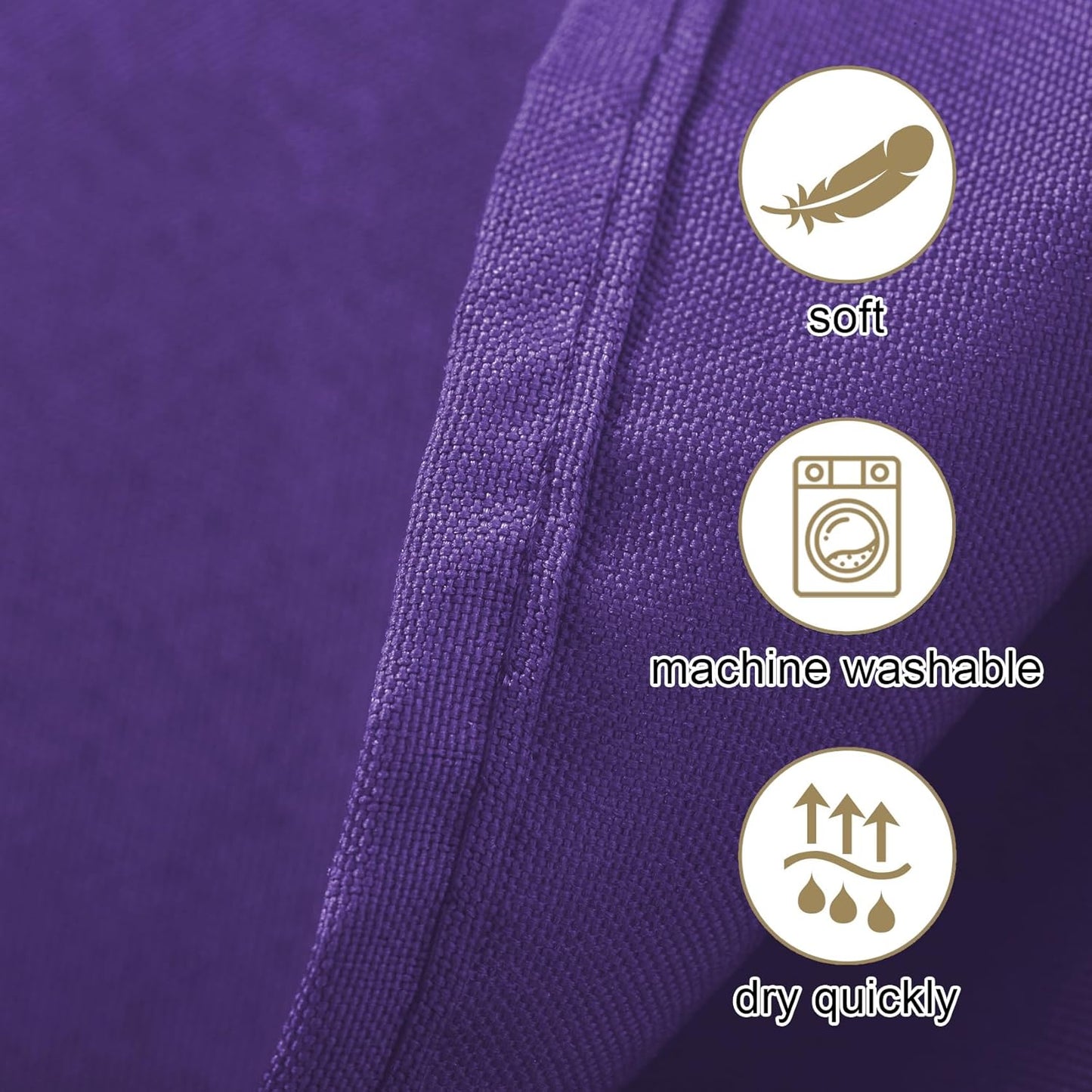 Ascoza 2pack 132 Inch Purple Round Tablecloth in Washable Polyester Fabric for Wedding/Banquet/Restaurant/Parties