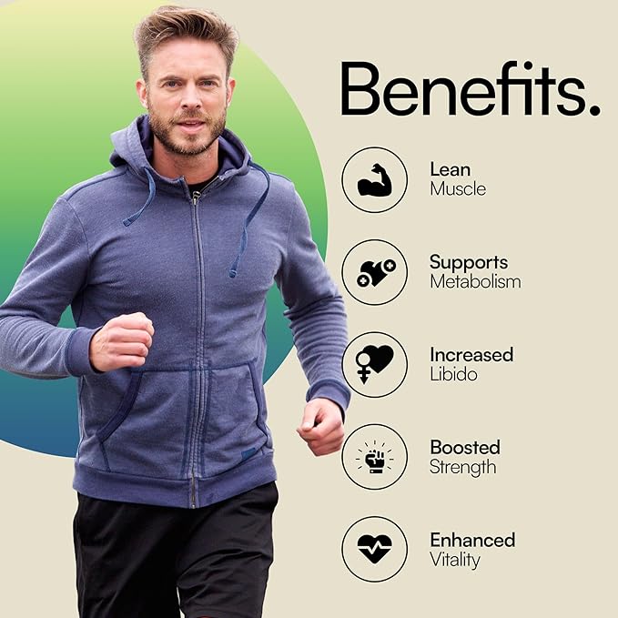 Heylo Man UP Men’s Vitality Supplement with Ashwagandha, Shilajit, Zinc, Tongkat Ali, DIM, Quercetin & BioPerine – Supports Energy, Hormone Balance & Stress – 60 Capsules