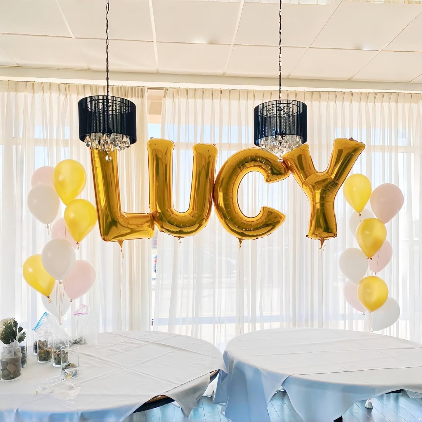 Custom Letters Balloon Gold, Large Helium Alphabet Name Balloon L Decor, 40 Inch Self Inflating Mylar Letter Foil Word Customize Balloons for Girls Women Birthday Anniversary Party Decoration Supplies