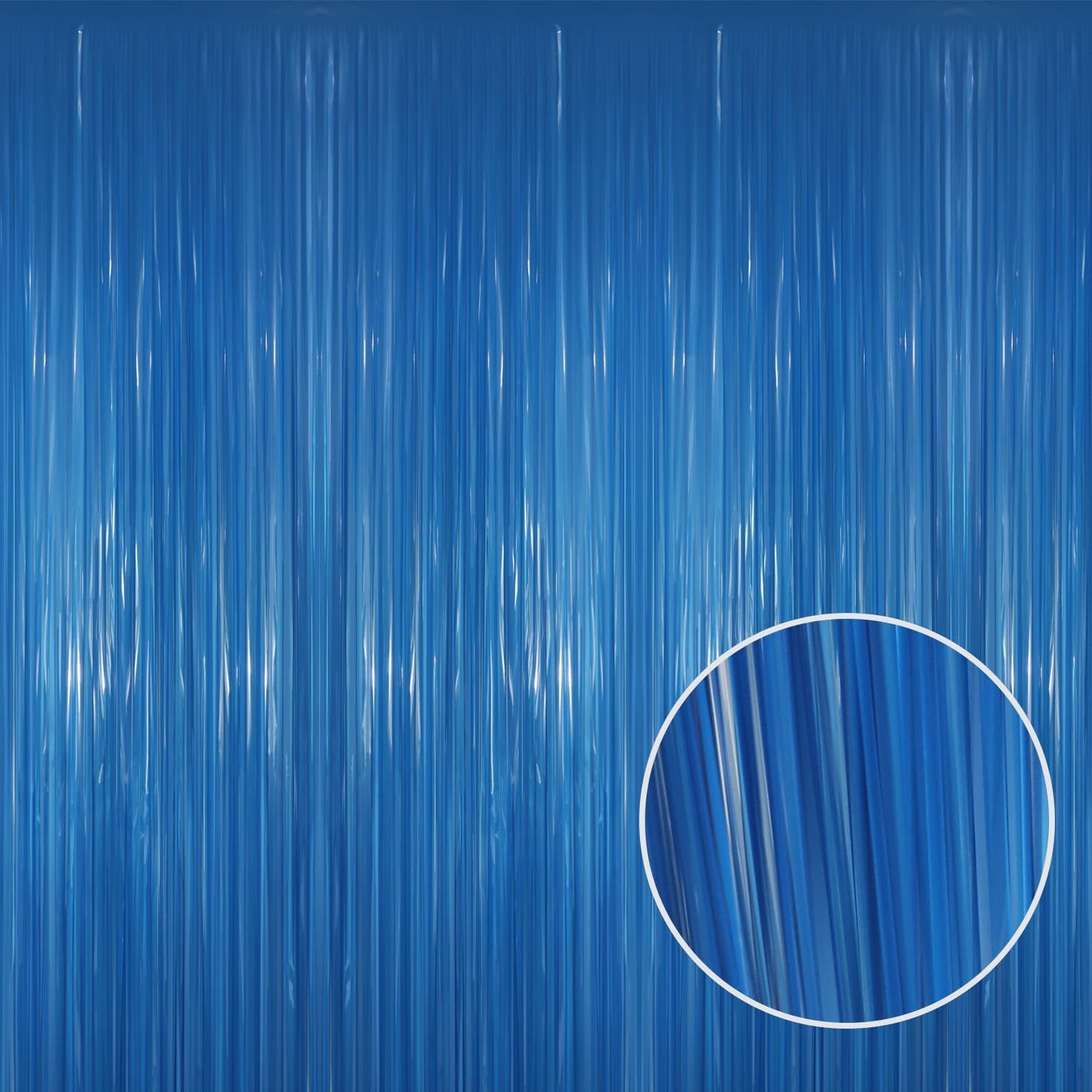 GOER 3.2 ft x 8.2 ft Metallic Tinsel Foil Fringe Curtains Party Photo Backdrop Party Streamers for Birthday,Graduation,New Year Eve Decorations Wedding Decor(4 Packs,Candy Blue)