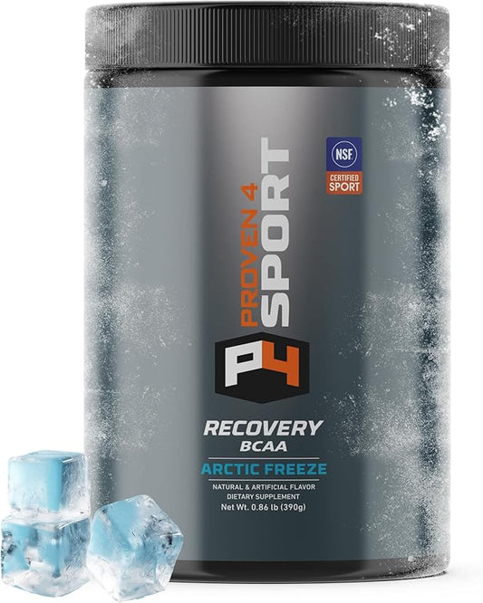 Proven4 Bcaa Post Workout Recovery Powder – NSF Certified for Sport Muscle Recovery Supplements with Electrolytes and Amino acids Powder Arctic Freeze Flavor 30 Servings