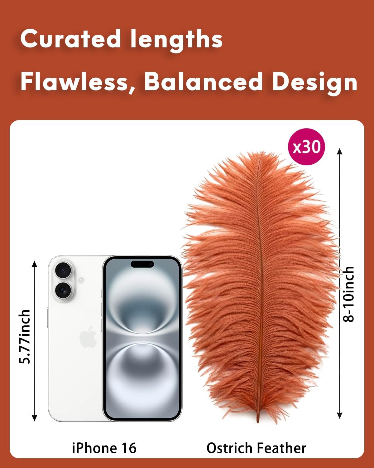 NEWONG 30pcs Brown Ostrich Feathers Natural Bulk 8-10in（20-25cm） Vase Craft Wedding Home Party Centerpieces Christmas Day Decoration