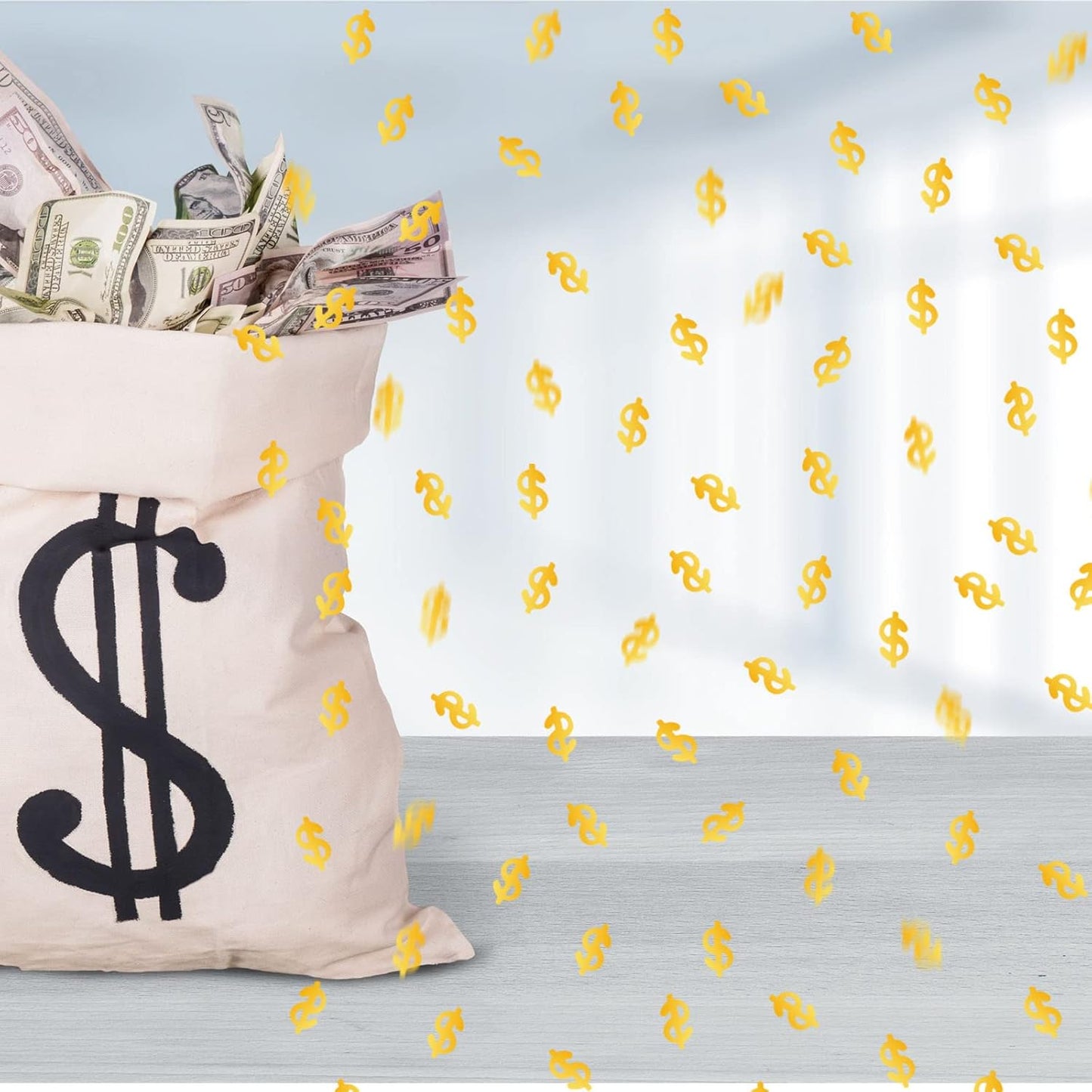 Confetti Dollar American Dollor Sequins Table Metallic Foil Confetti for Casino Wedding Birthday Festival Party Decoration 1.6OZ (Dollor)