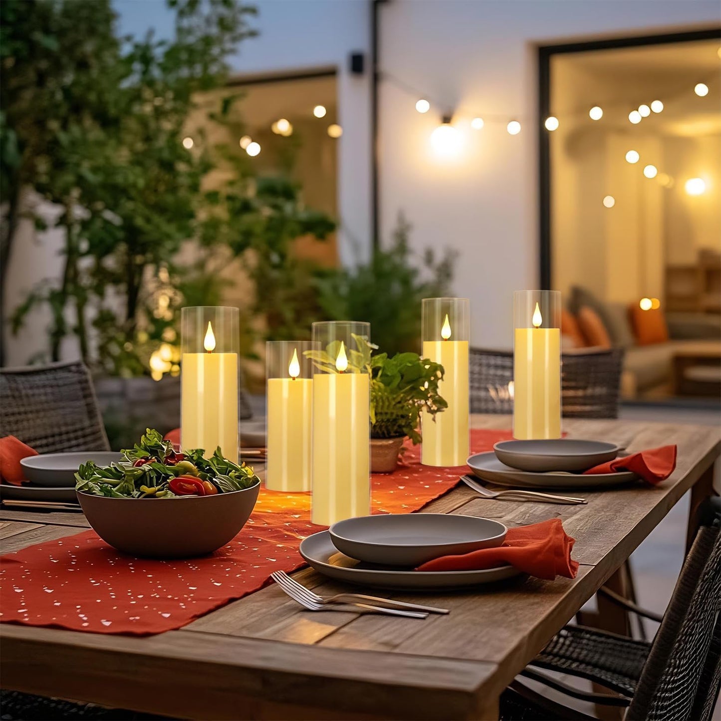 Flickering Flameless Candles Battery Operated with Remote,Led Pillar Candles with Realistic Moving Wick Candles for Halloween,Christmas,Home Decor Pack of 24 (D2.2 xH 5" 6" 7")(Ivory)