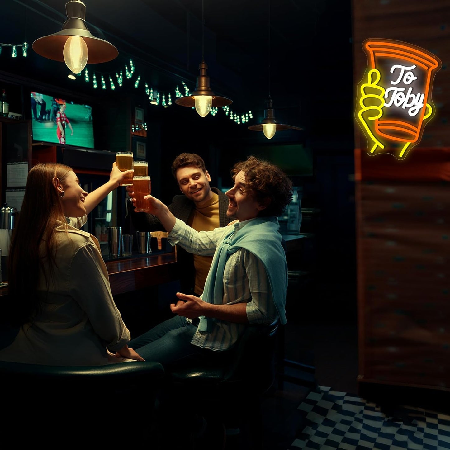 To Toby Neon Sign for Wall Decor Dimmable Solo Cup Toby Neon Light for Man Cave Led Light Up Cup Sign for Music in Memory Country Singer Beer Bar Hotel Wall Art Birthday Gifts Size14.4*10.6In(WZCP226)