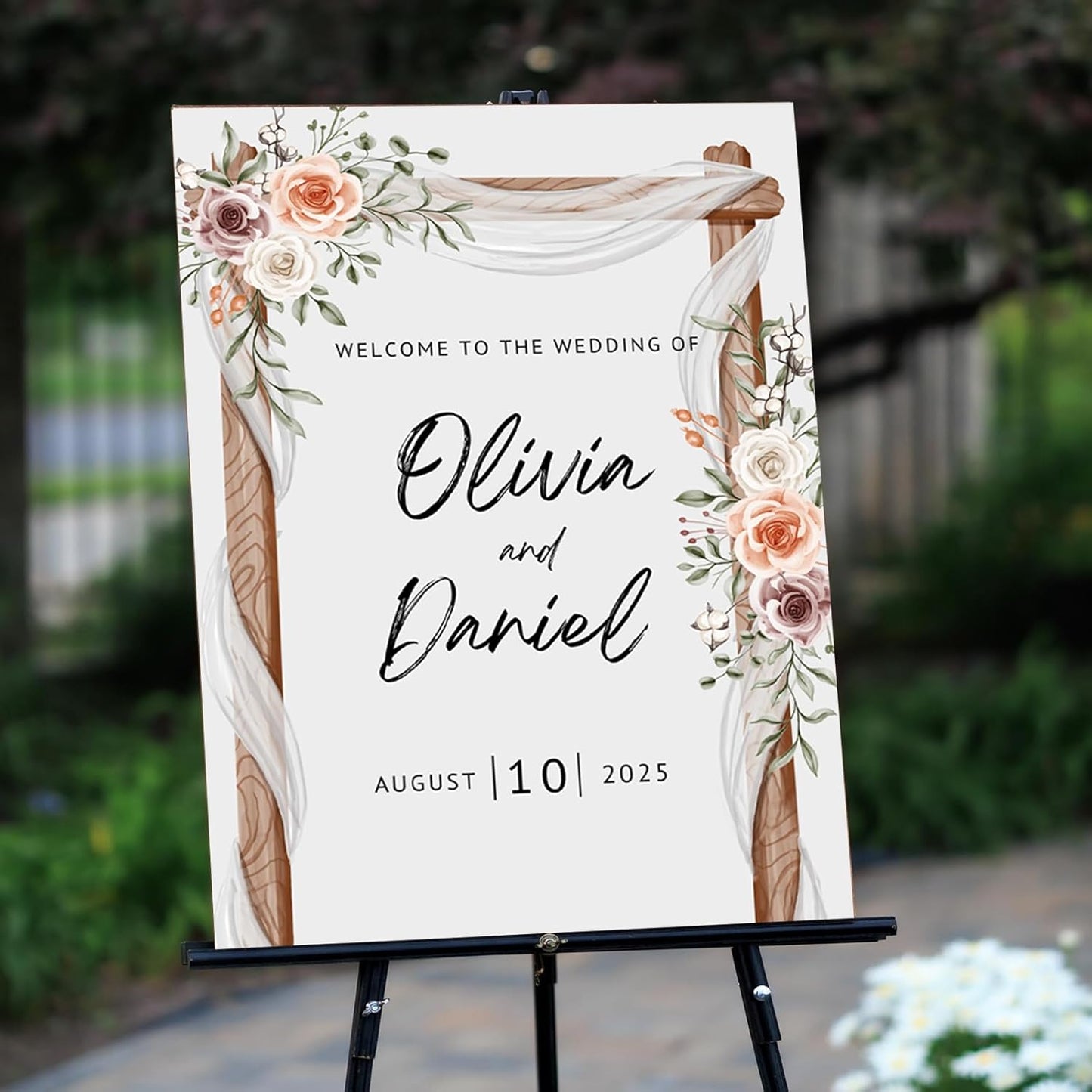 Personalized Welcome Wedding Sign for Celebration Decor, Custom Weddings Reception Signs, Corrugated Plastic for Bride & Groom, Entrance Sign Wedding Canvas, Wall Art for Bridal Party