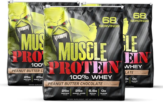 Whey Protein Powder (15 lbs/Pack of 1) – Delicious Peanut Butter-Chocolate Flavor, Cold Filtered for Maximum Absorption, 25g Protein, 6.6g BCAAs/Serving,0g Sugar-Perfect for Muscle Building & Recovery