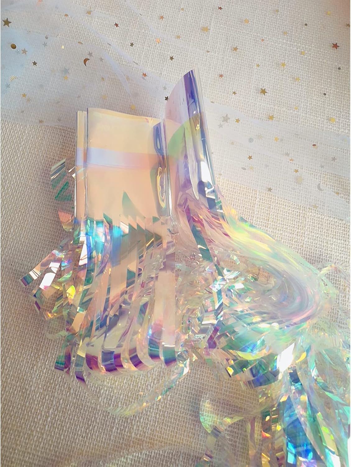 CHRORINE 2pcs 1m x 2.5m Rainbow Curtains Tinsel Foil Fringe Curtain Streamers Backdrop for Princess Unicorn Mermaid Pastel Rainbow Birthday Party Decorations Christmas Door Curtains Decorations