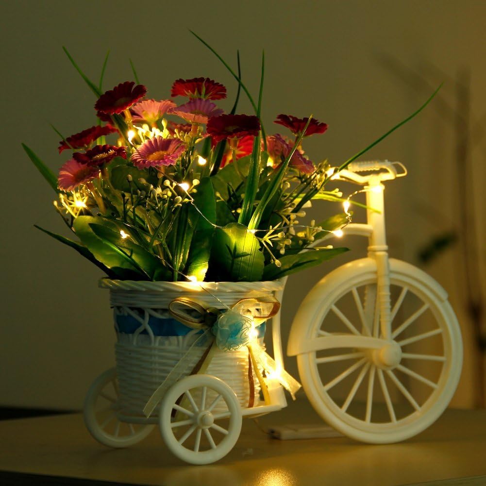 CYLAPEX Pack of 24 Fairy String Lights Battery Operated, 3.3ft 20 LEDs Halloween Silver Coated Copper Wire for DIY Decor Christmas Decoration Costume Warm White