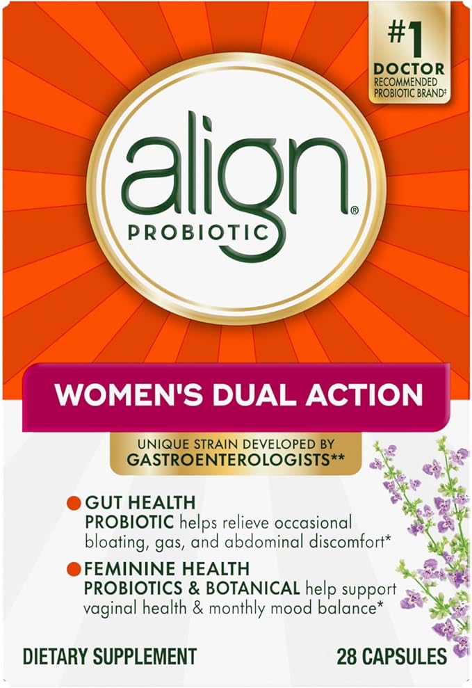 Align Probiotic, Womens Dual Action, Vaginal Probiotics for Women, Womens Probiotic for Vaginal Health Support, with Probiotics for Digestive Health, 28 Probiotic Capsules