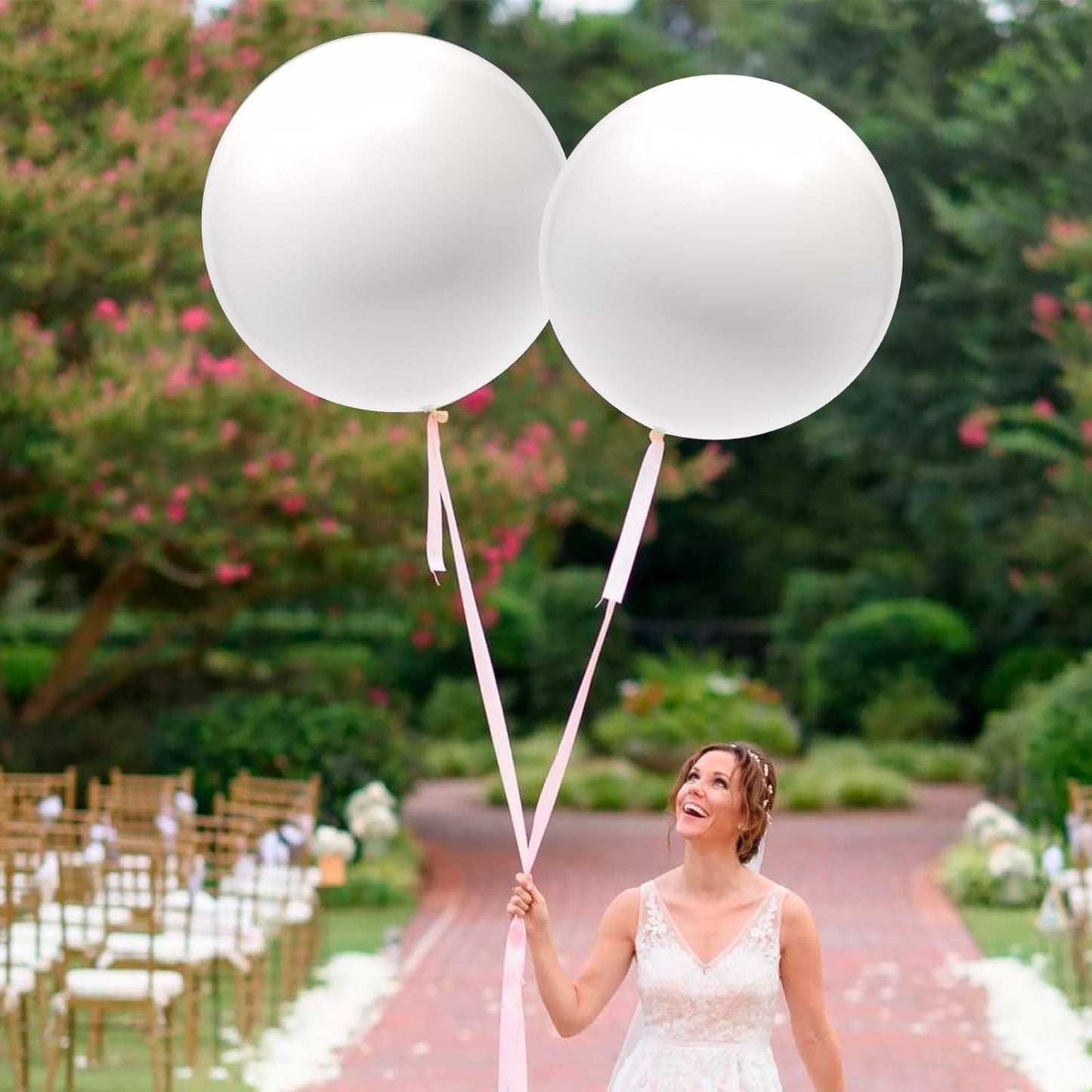 Giant 36 inch Balloons, 4pcs Large White Jumbo Balloons for Wedding, Party & Baby Shower Decorations