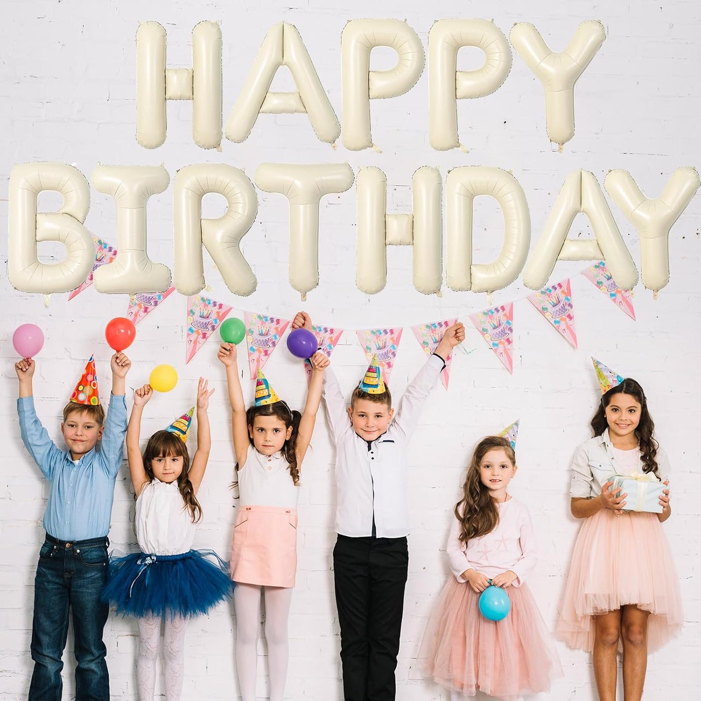 40 Inch Letter Balloons S, Big Custom A-Z Alphabet Foil Name Balloon Cream White, Self Inflating Beige Customize Helium Balloon Letters S for Women Girls Birthday Bride Baby Shower Party Decorations