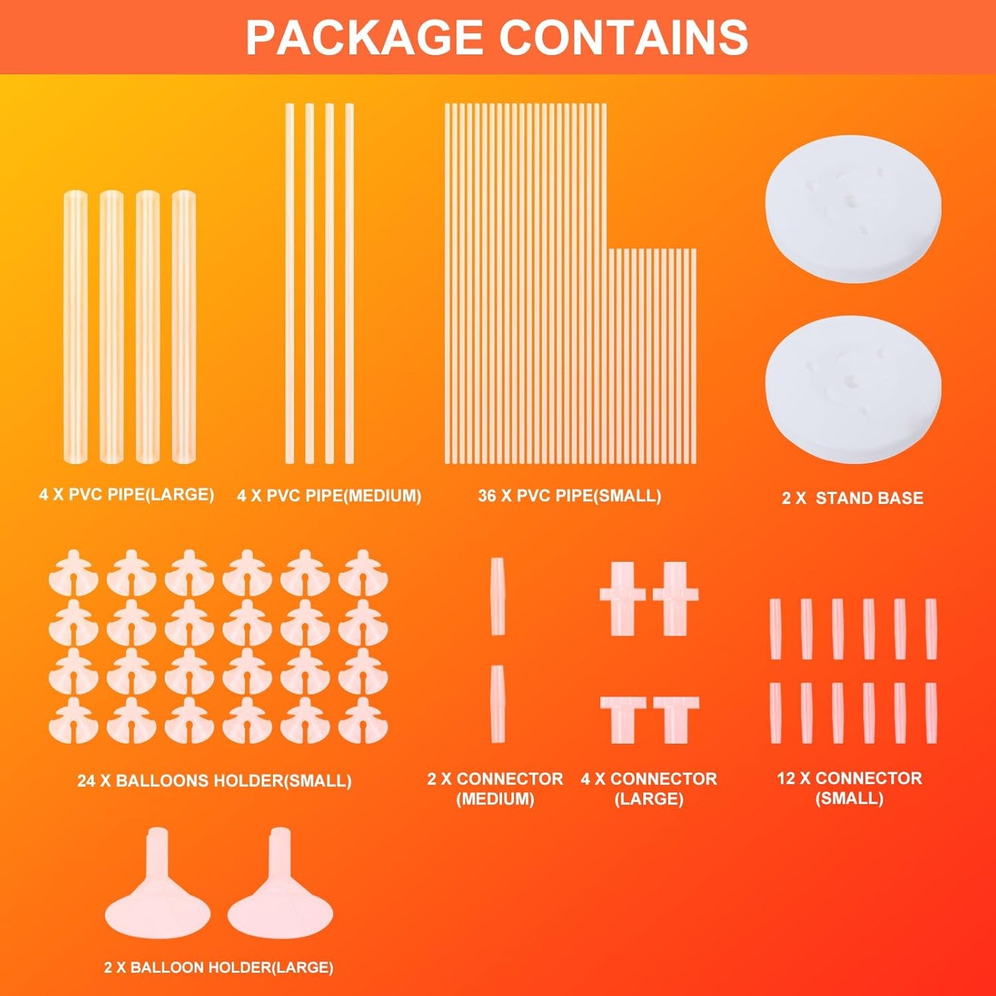 2 Sets of Balloon Stand Kit - 62in Balloon Stands with Base, Balloon Sticks, Decorations for Party Birthday Wedding Baby Shower Gender Reveal Graduation