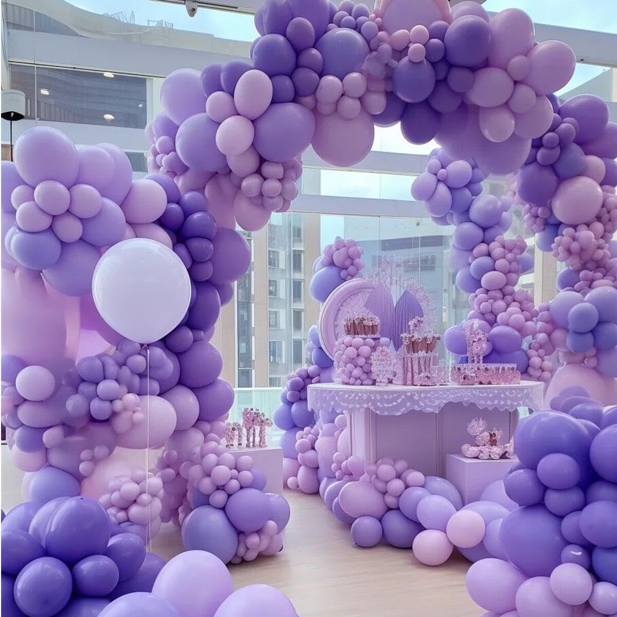 412pcs Purple Balloons 18 12 10 5 Inch Purple Balloon Garland Arch Kit Different Sizes Matte Latex Balloons for Baby Shower Birthday Wedding Party Decorations