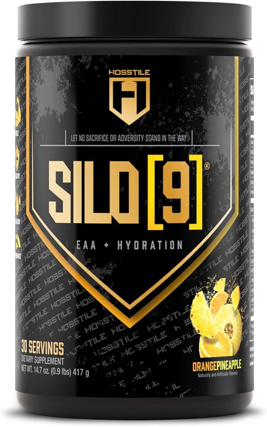 HOSSTILE SILO[9] Essential Amino Acids, EAA & BCAA Powder, Electrolyte Hydration Support, Enhance Muscle Growth & Recovery, Pre or Post Workout Drink, Orange Pineapple, 30 Servings