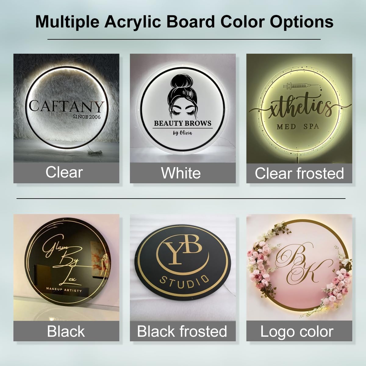 Custom Neon Business Sign,Personalized Backlit LED Signs, Acrylic custom light up sign for business logo, UV/Metal Bar Salon Beauty Studio Custom LED Neon Wall Decor Sign (Custom Business Neon Sign)