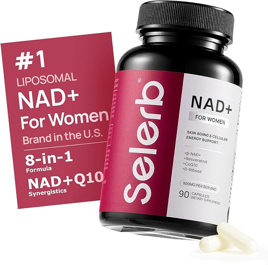 NAD+ Supplement for Women - NMN Alternative with β-NAD+, Trans-Resveratrol, CoQ10, D-Ribose - Promotes Cellular Renewal, Energy, and Radiant Skin Health - 90 Capsules
