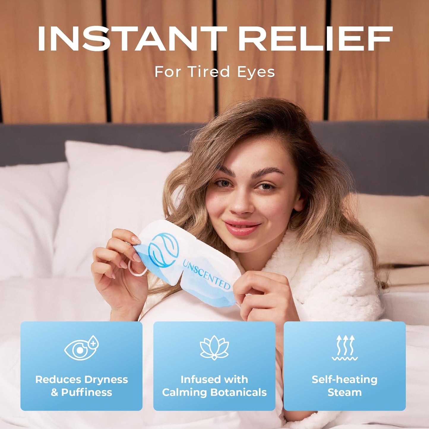 Body Restore Heated Eye Mask for Dry Eyes 5 Pack - Self Heating Warm Compress, Christmas Stocking Stuffers, White Elephant, Birthday Gifts for Women, Men, Stye Eye Treatment, Relaxation - Unscented